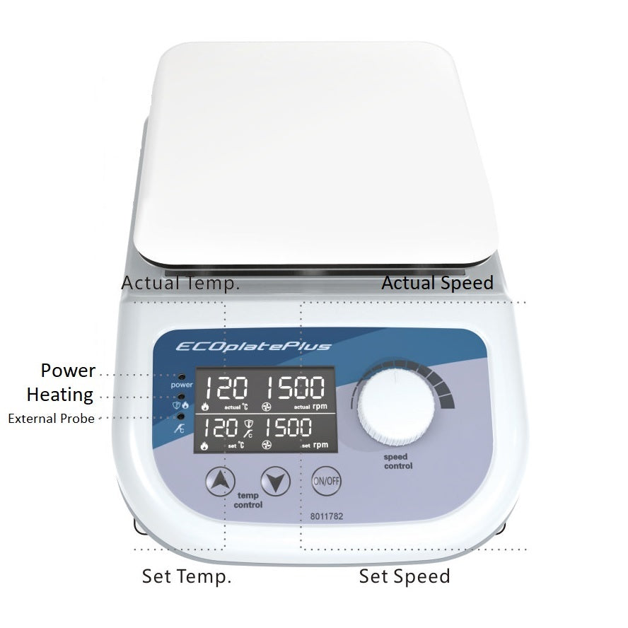 Digital Magnetic Stirrer Hot Plate, 6x6inch Panel, 1000W, 5L Capacity
