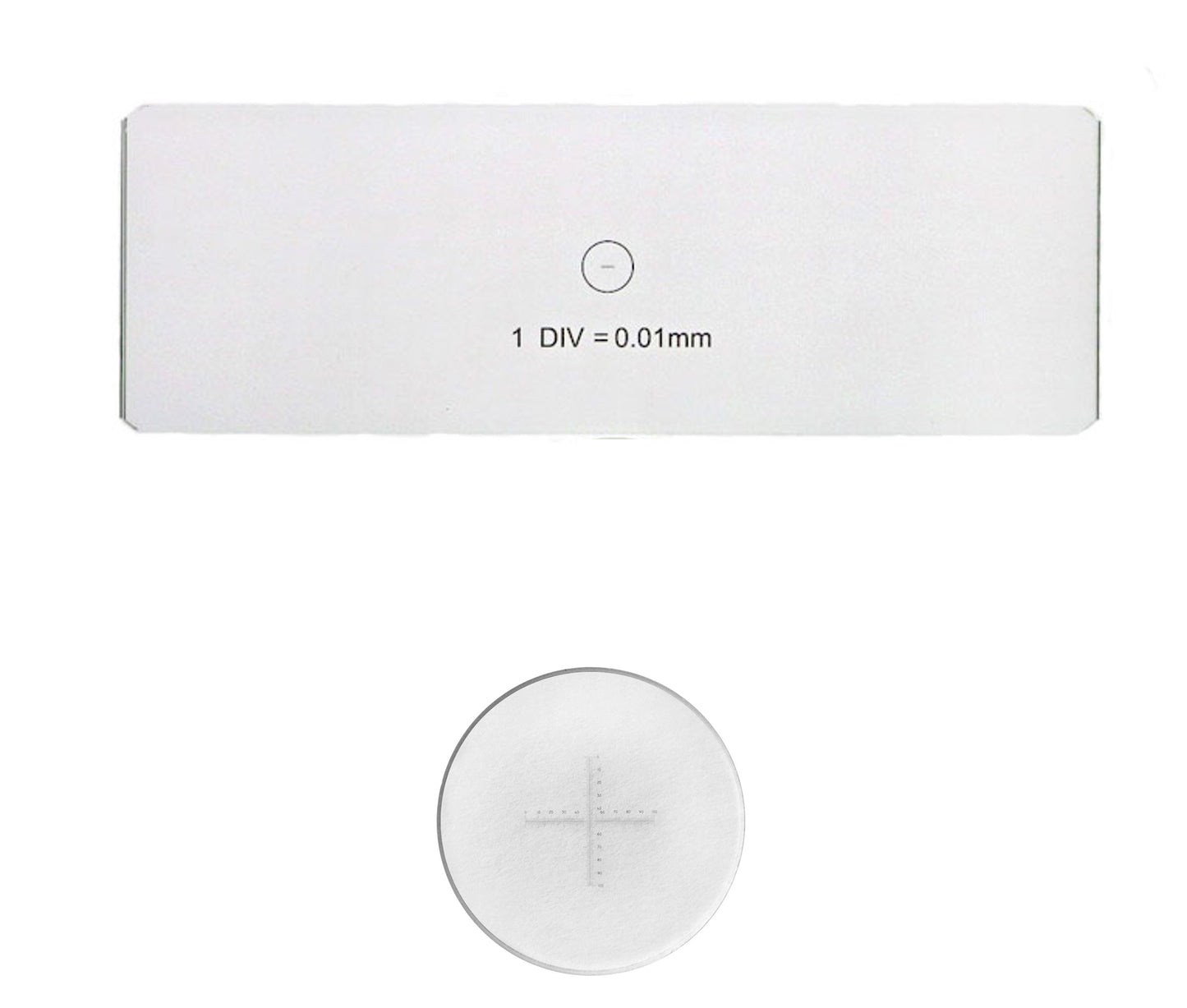 Microscope Stage Calibration Slide, Eyepiece Micrometer, Microscope Eyepiece Graticules, Ocular Micrometer, Cross Line Reticle (Set of 2)