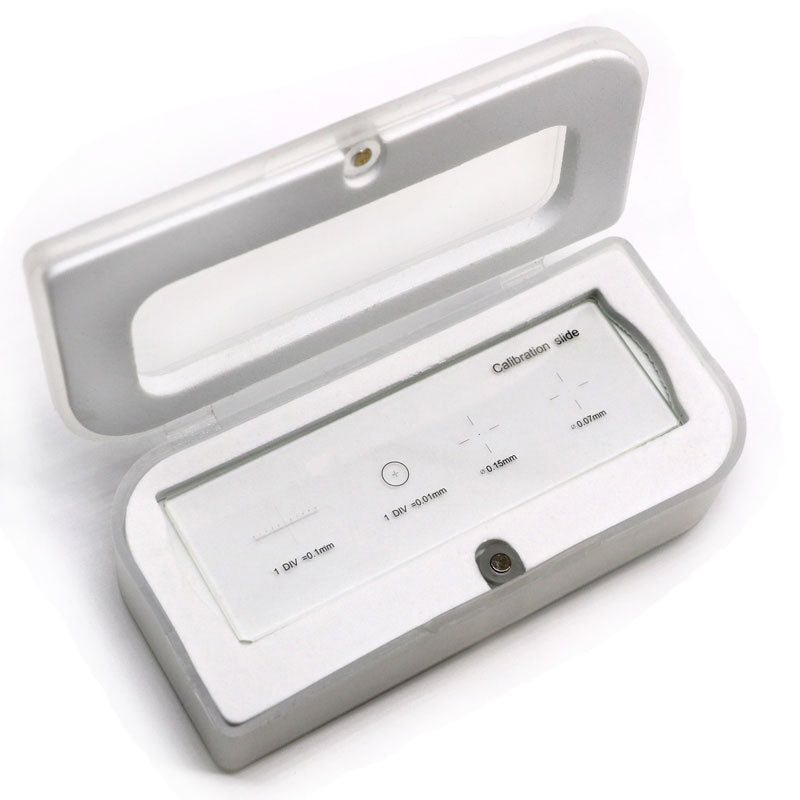 Microscope Stage Micrometer Calibration Slide (TCM-H) with 4-Scales and 0.01mm Line Resolution