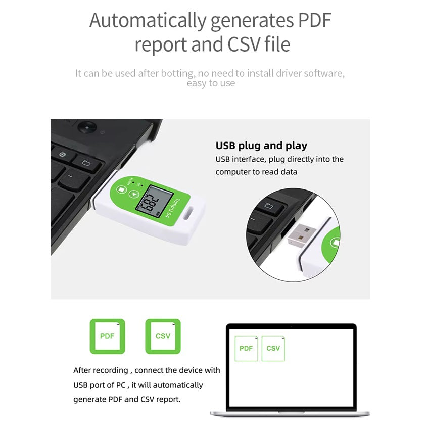Portable Multi Use USB Temperature Data Logger