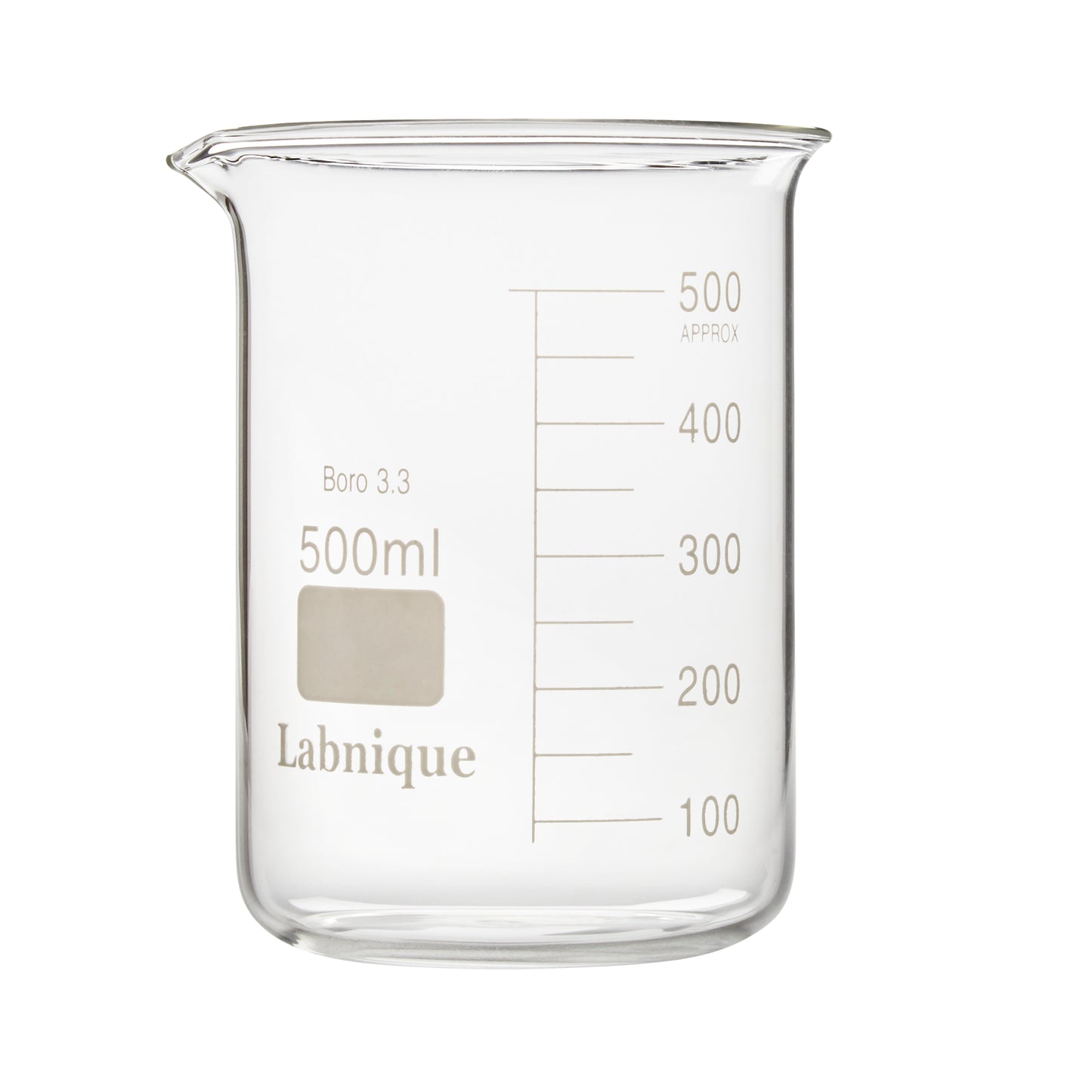 Glass Beaker, Low Form, 500ml (Case of 32)