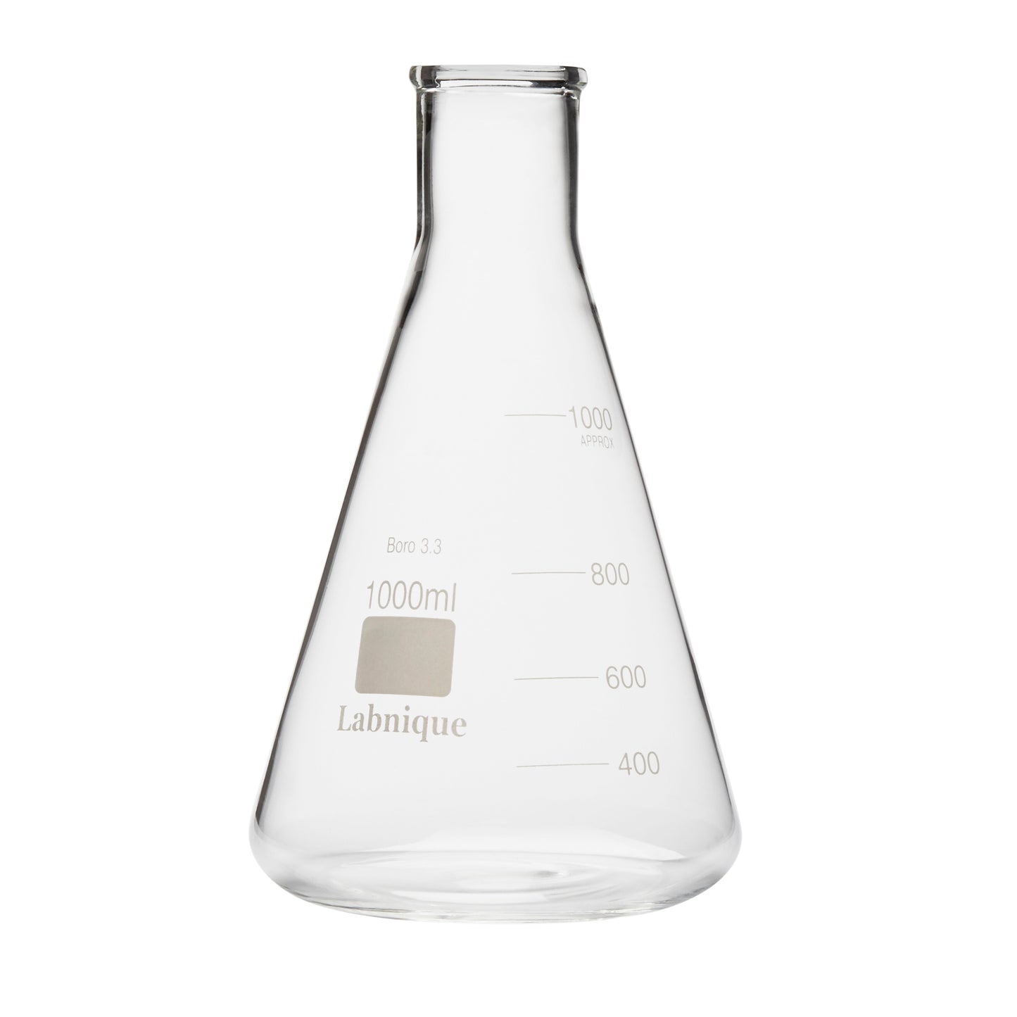 Glass Conical Flask/Erlenmeyer Flask with Narrow Mouth, 1000ml (Case of 12)