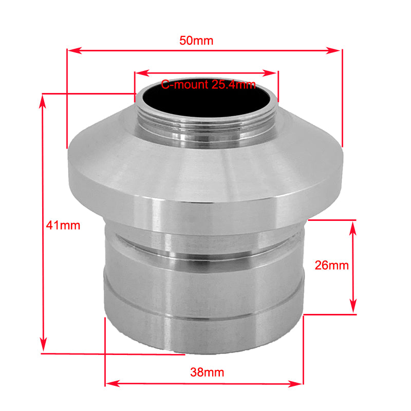 C-Mount Camera Adapter for Nikon Microscope with ISO 38mm Port (0.5X)