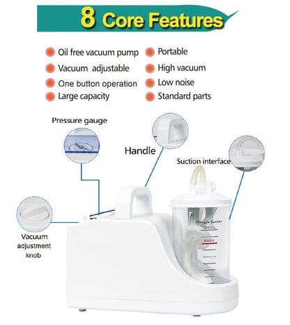 Lab Aspirator Machine, Oil Free Vacuum Pump, 20L/min, Adjustable Vacuum Range