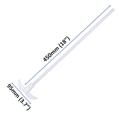 PTFE Stirring Rod, Stirring Shaft for Overhead Stirrer Mixer with Foldable Blades (450mm)