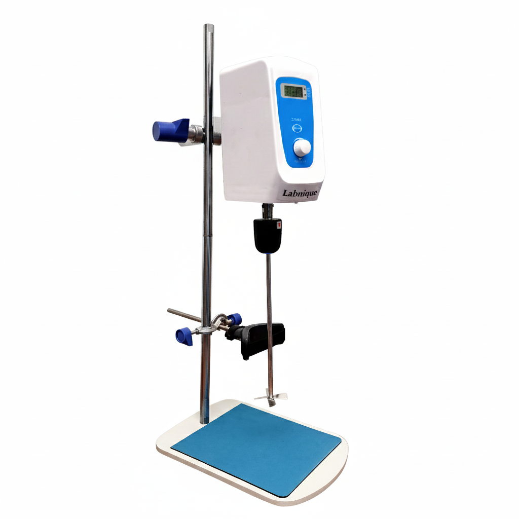 Labnique Digital Overhead Stirrer with Stand, Mixing Platform and Timing Function, Overhead Mixer, 100-1500rpm, 20L Capacity, 200W