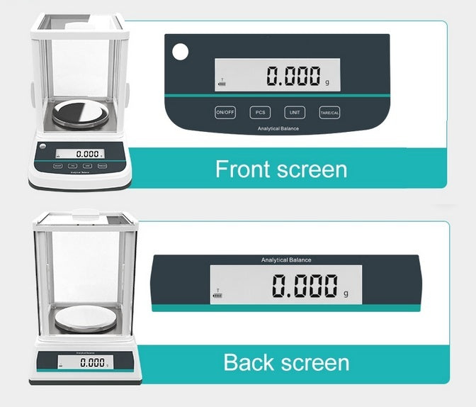 Digital Analytical Balance Electronic Scale with Dual Display, 200gX0.001g