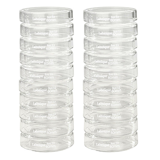 60mm OD Glass Petri Dish with Lid (Pack of 20)