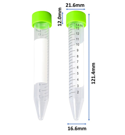 15 ml Conical Centrifuge Tube, Sterile, RNase-Free, DNase-Free, Non-pyrogenic, Rack Packed (Case of 500)