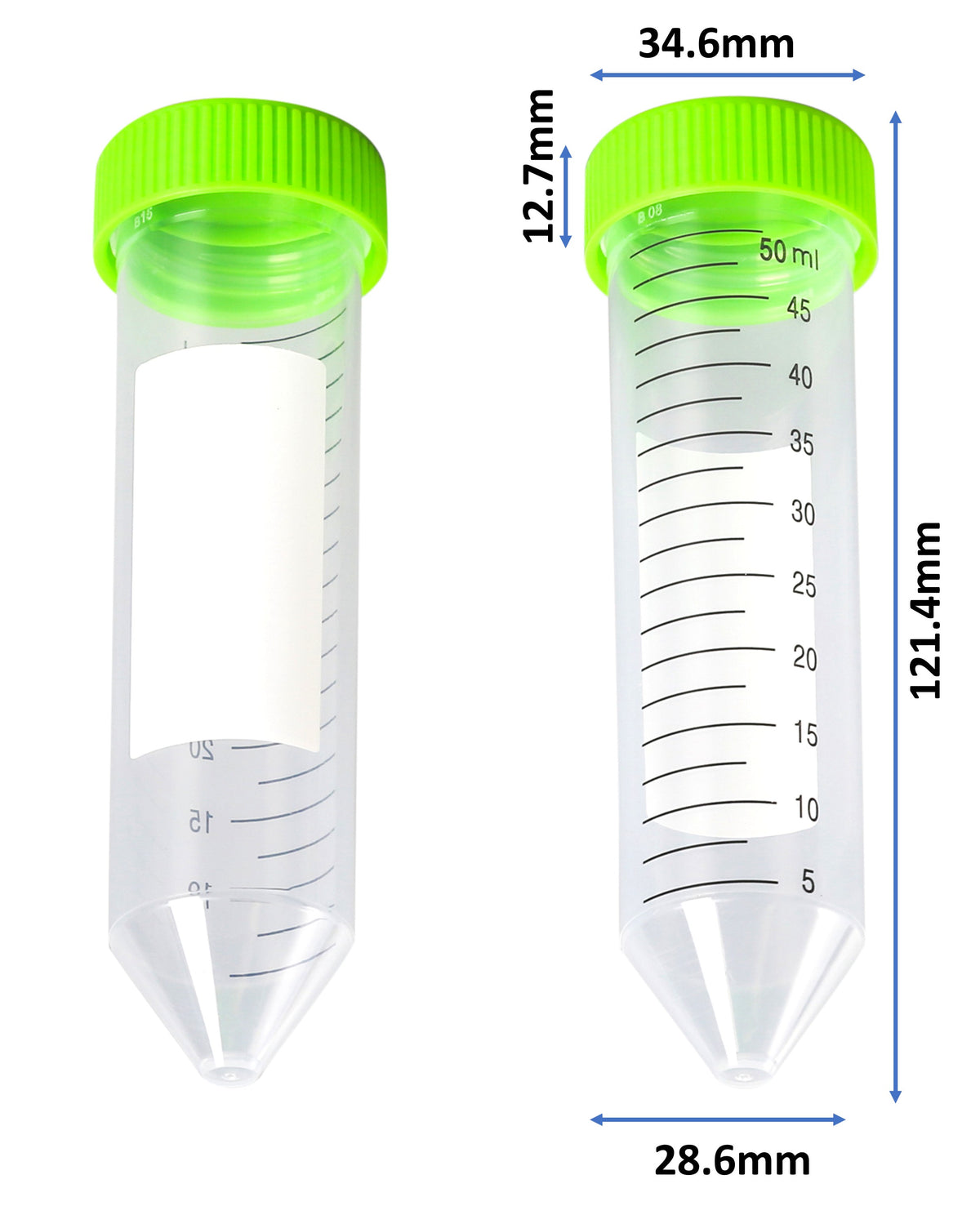 50 ml Conical Centrifuge Tube, Sterile, RNase-Free, DNase-Free, Non-pyrogenic, Rack Packed (Case of 500)