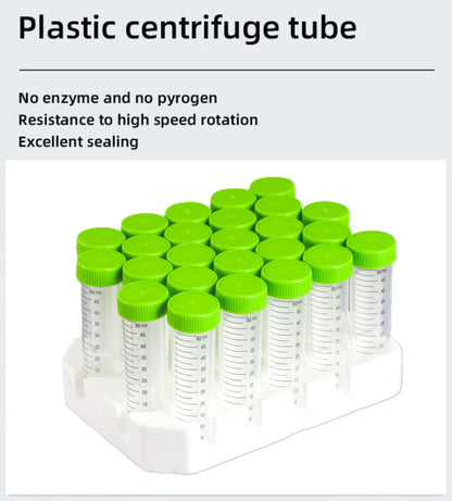 50 ml Conical Centrifuge Tube, Sterile, RNase-Free, DNase-Free, Non-pyrogenic, Rack Packed (Case of 500)
