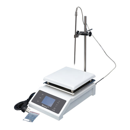 Digital Magnetic Stirrer Hot Plate with Timing Function, 7"x7" Large Panel, Temperature Probe and Supporting Rod Included