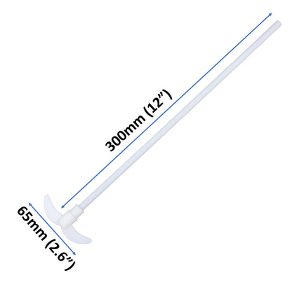 PTFE Stirring Rod, Stirring Shaft for Overhead Stirrer Mixer with Foldable Blades (300mm)