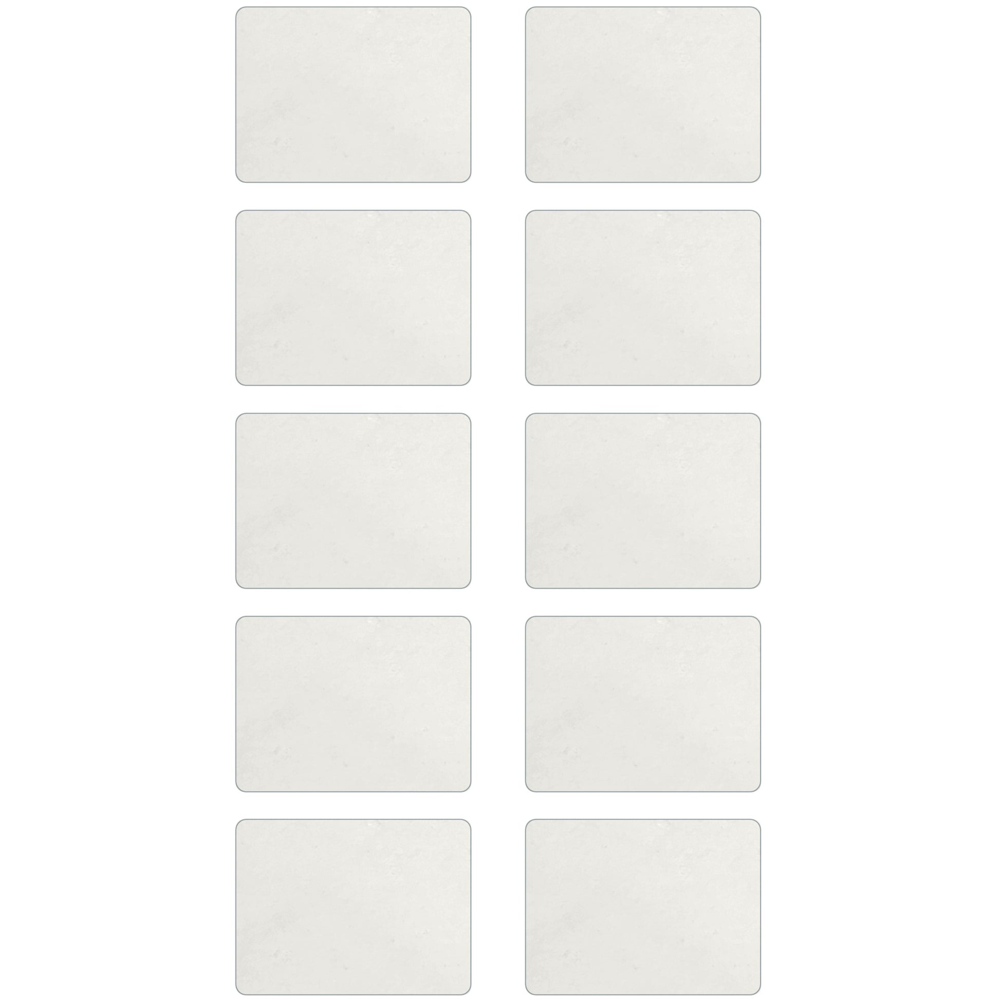 Pack of 10 Labnique hemocytometer cover glasses, 26x20mm size and 0.4mm thickness, arranged in two rows for counting chamber use.