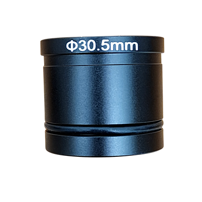 Precision-machined 30.5mm adapter rings for fitting C-mount cameras into stereo microscope ocular ports.