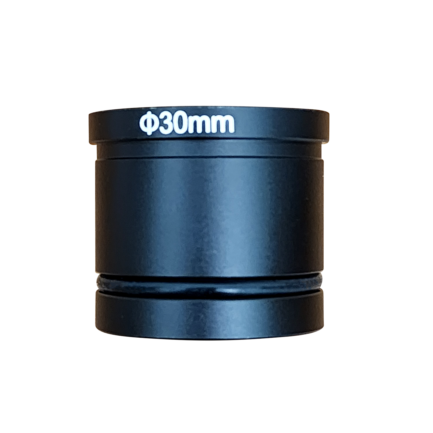 recision-machined 30mm adapter ring for fitting C-mount cameras into stereo microscope ocular ports.