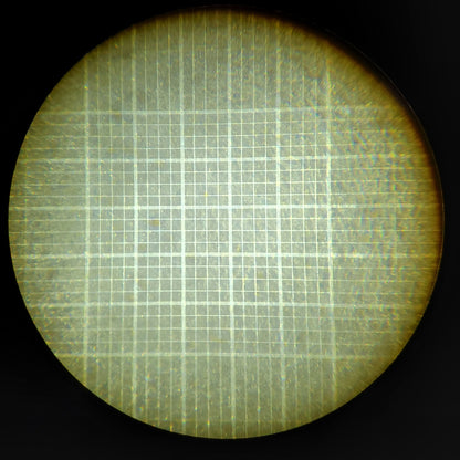 Full microscope field of view of the Labnique Bright-Line hemocytometer showing the complete 3x3mm Neubauer improved ruling pattern.