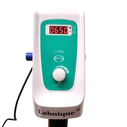 Digital overhead stirrer close-up, displaying reading 0650.