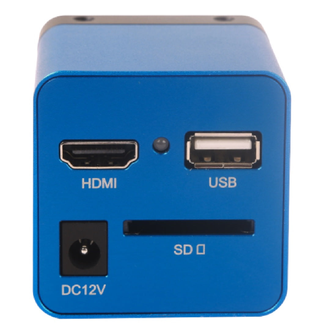 Labnique HDMI camera rear panel with USB mouse port and 12V DC power input.