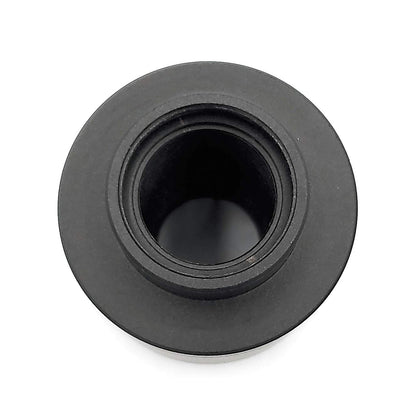 Top-down view of the Zeiss microscope adapter showing the internal C-mount threading for secure digital camera mounting.