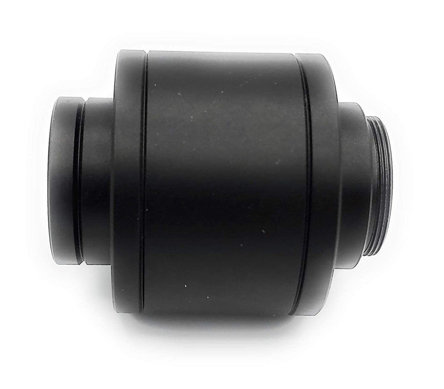 Side profile of the Zeiss camera adapter highlighting the 30mm ISO connection compatible with Axiostar and Axioskop series microscopes.