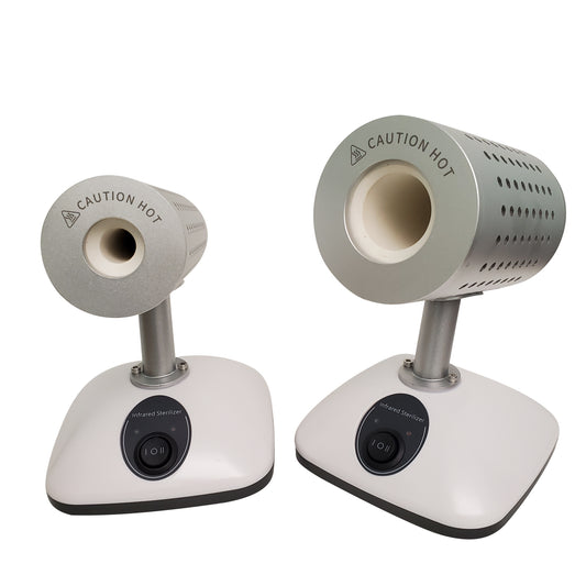Infrared sterilizer with digital display, ready for laboratory use.