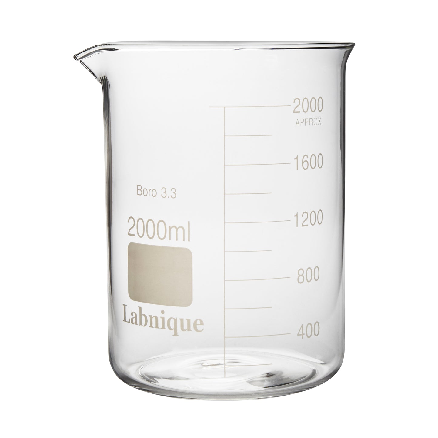 Glass Beaker, Low Form, 2000ml (Case of 16)