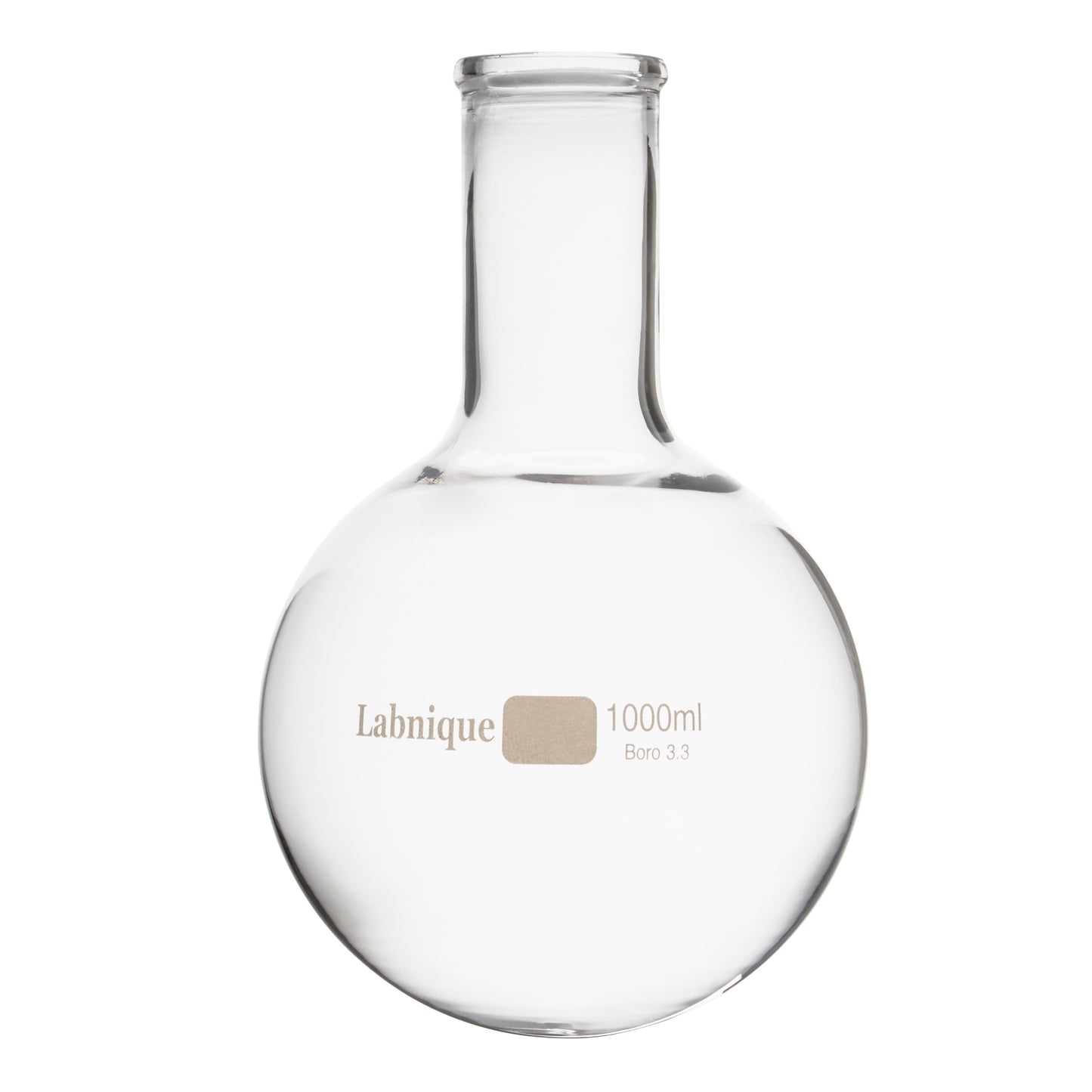 Glass Boiling Flask (Florence Flask) with Round Bottom, Long Neck, 1000ml (Pack of 4)