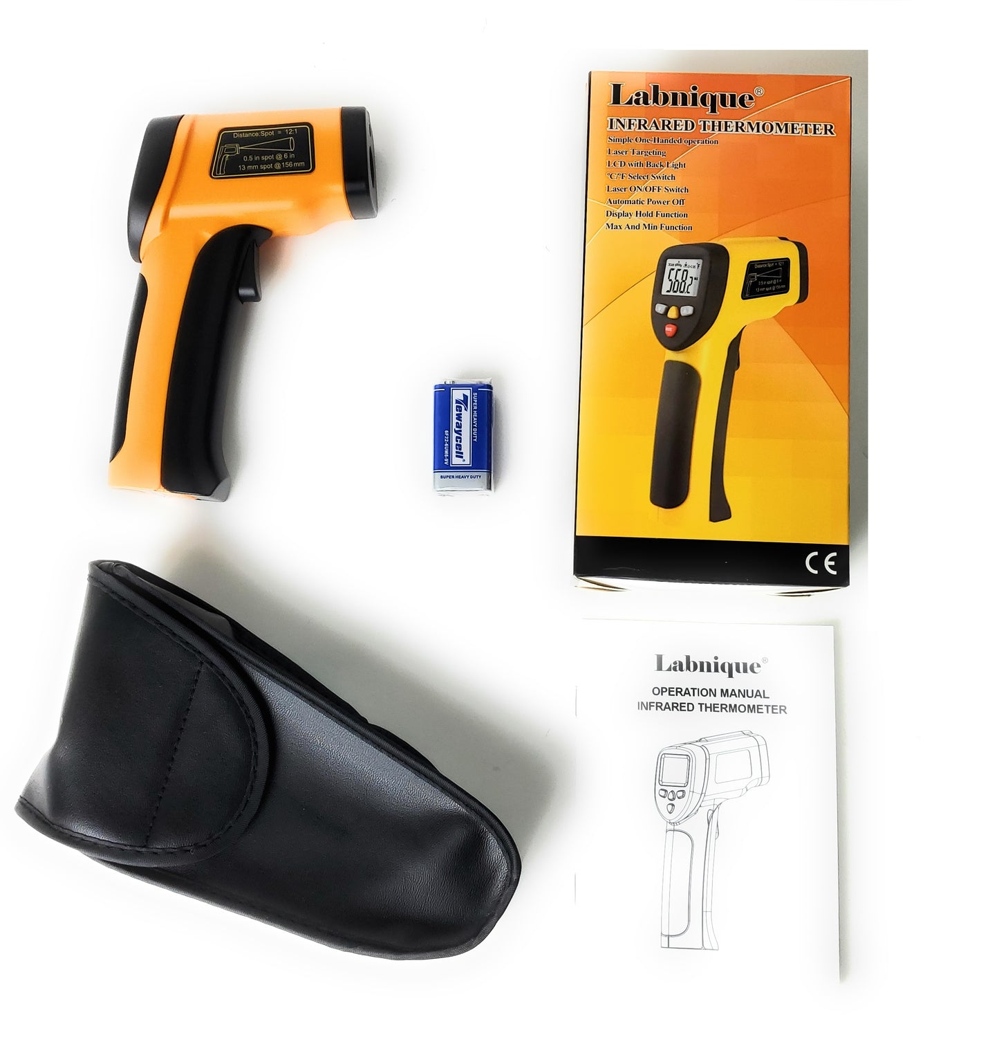Industrial Infrared Thermometer, Laser IR Thermometer, -58℉~ 1202℉ (-50℃ ~ 650℃)