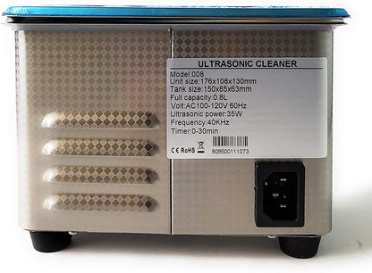 0.8L Digital Ultrasonic Cleaner with Timer and Basket, 110V