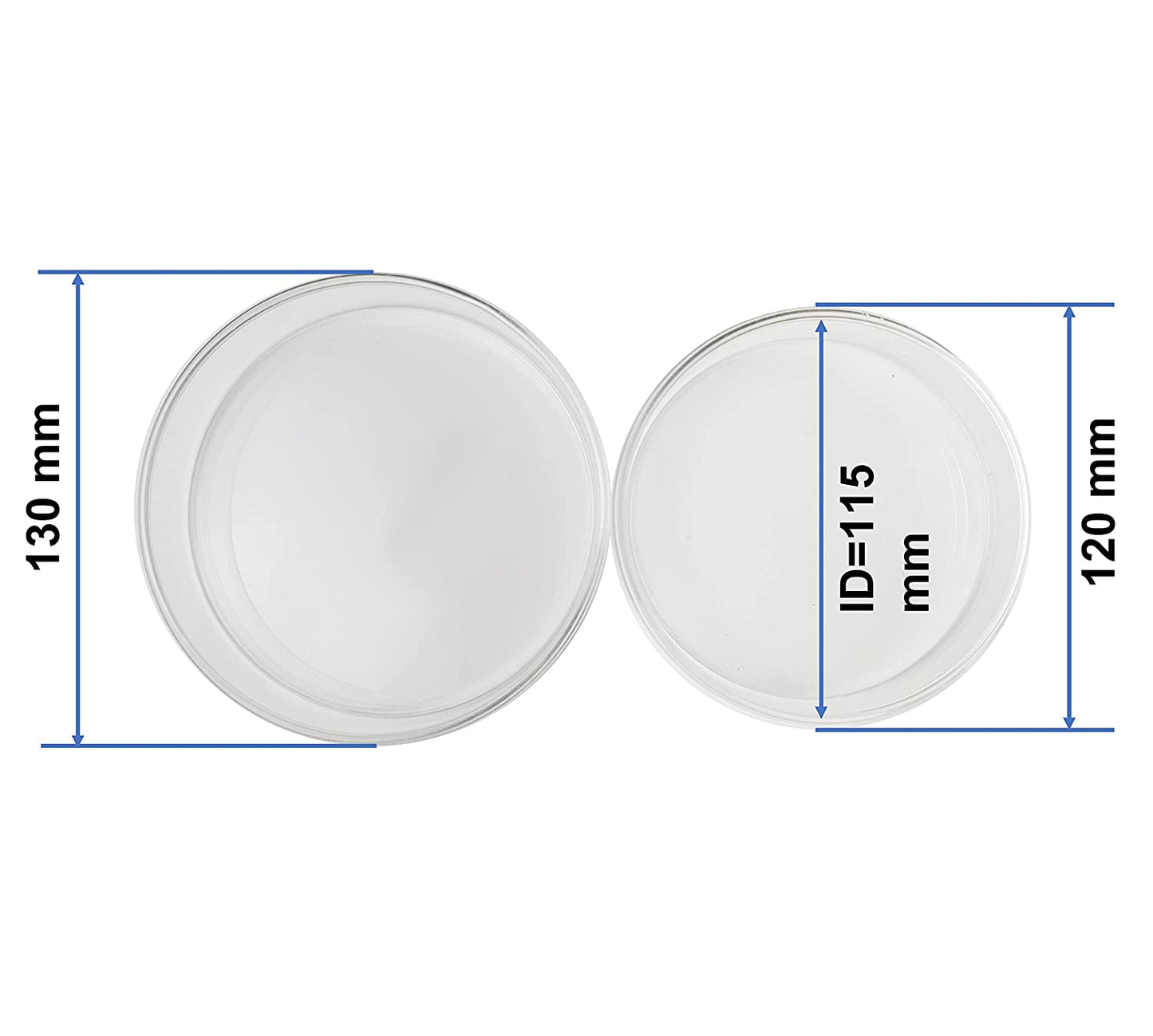 120mm OD Glass Petri Dish with Lid (Case of 60)