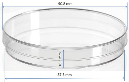 Polystyrene Petri Dish with Vented Lid, 90mm, Sterile (case of 500)