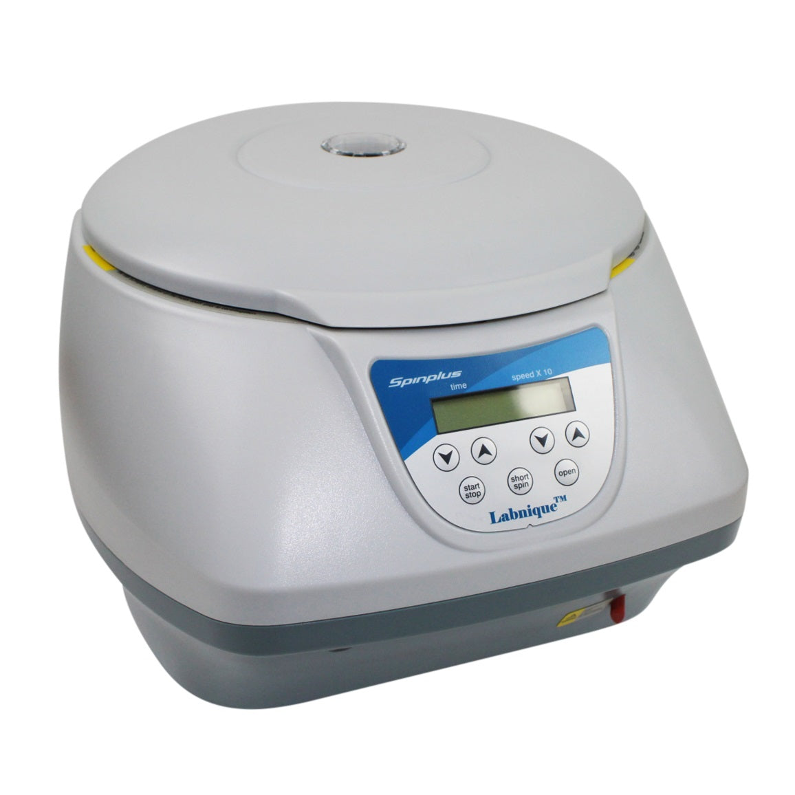Spinplus bench-top centrifuge, digital display, lab use.