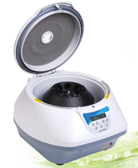 Open Spinplus centrifuge, rotor visible inside.